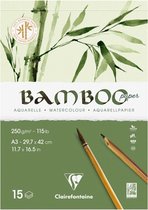 Clairefontaine Bamboo Paper Block Aquarelpapier 250 grams A3 - 15 vellen