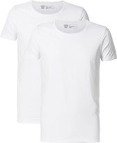 Petrol Industries Heren T-Shirts 2-Pack - Ronde Hals - Katoen - Regular Fit - Basic Tshirt Set Korte Mouwen - Ondershirt - Multipack van 2 stuks - Wit - Maat XXL