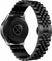 By Qubix Stalen band 22mm - Zwart - Geschikt voor Samsung Galaxy Watch 3 (45mm) - Galaxy Watch 46mm - Gear S3 Classic & Frontier