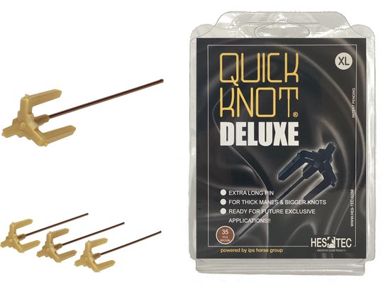 Quick Knot Deluxe® | Manenclip voor Knotten | Geschikt voor Paarden en Pony’s | Bruin XL