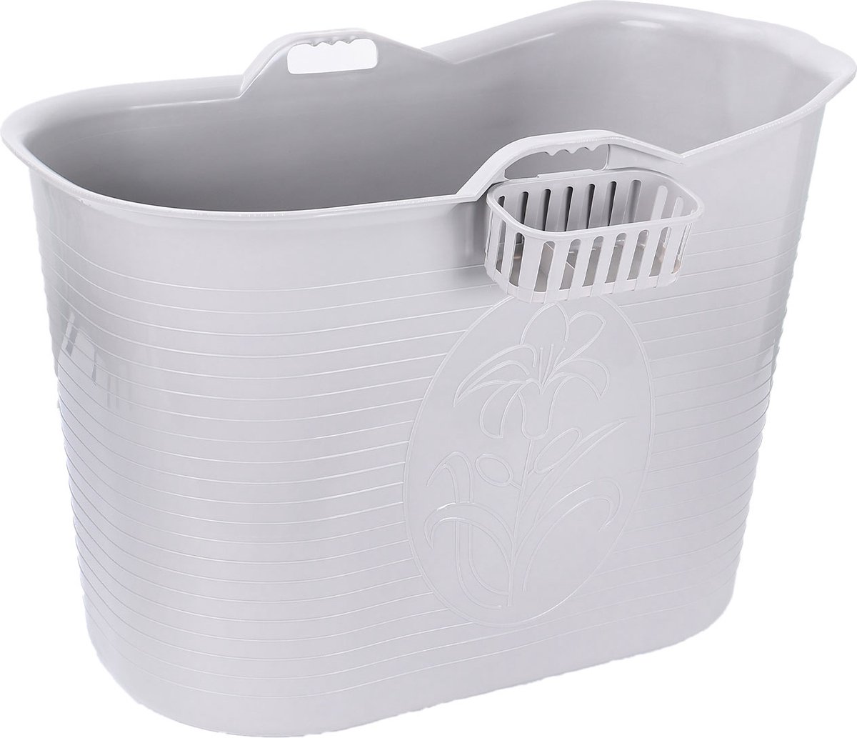 FlinQ Bath Bucket - Mobiele Badkuip voor in de Douche - Zitbad voor Volwassenen - Ook als Ijsbad / Ice Bath - Dompelbad voor Wim Hof Methode - Grijs - 185L - FlinQ