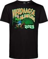 T-shirt Brug Vierdaagse 2023 | Vierdaagse shirt | Wandelvierdaagse Nijmegen | Roze woensdag | Zwart | maat XL