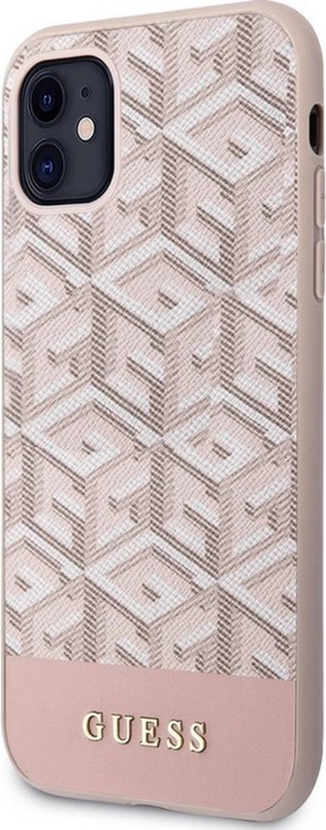 Guess G-Cube MagSafe Back Case - Geschikt voor Apple iPhone 11/XR (6.1") - Roze