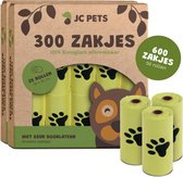 Sacs de merde pour chien - 150 pièces - 100% biodégradable - Sacs de merde pour chien - 10 rouleaux - Contenant vert