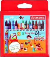 Stabilo - Yippy- Cire 24 - Crayons de cire - Couleurs Vives - Coloriage Facile