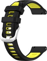 Bracelet en Siliconen - adapté pour Garmin Vivoactive 4/Venu 2/Venu 3/Forerunner 255/265 - noir-jaune
