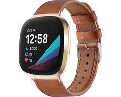 Leren bandje - geschikt voor Fitbit Versa 4 / Sense 2 - bruin