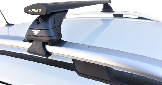 Dakdragers geschikt voor Peugeot 1007 2005 t/m 2009 open dakrailing - Aluminium - Hoog laadvermogen 100kg - Wingbar Zwart - Merk Farad