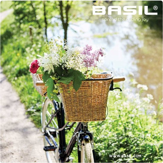 Basil Bremen Rattan Look KF Fietsmand - Voor - Kunststof Rotan - Seagrass van Basil — afbeelding 5