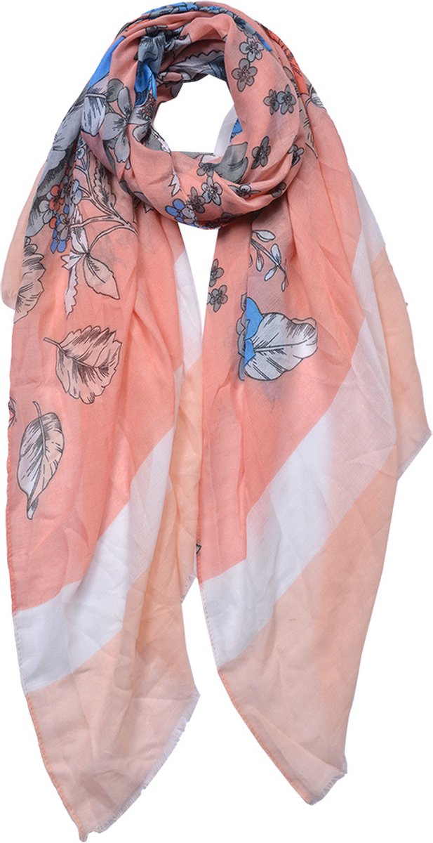 Juleeze Sjaal Dames Print 85x180 cm Roze Synthetisch Bloemen