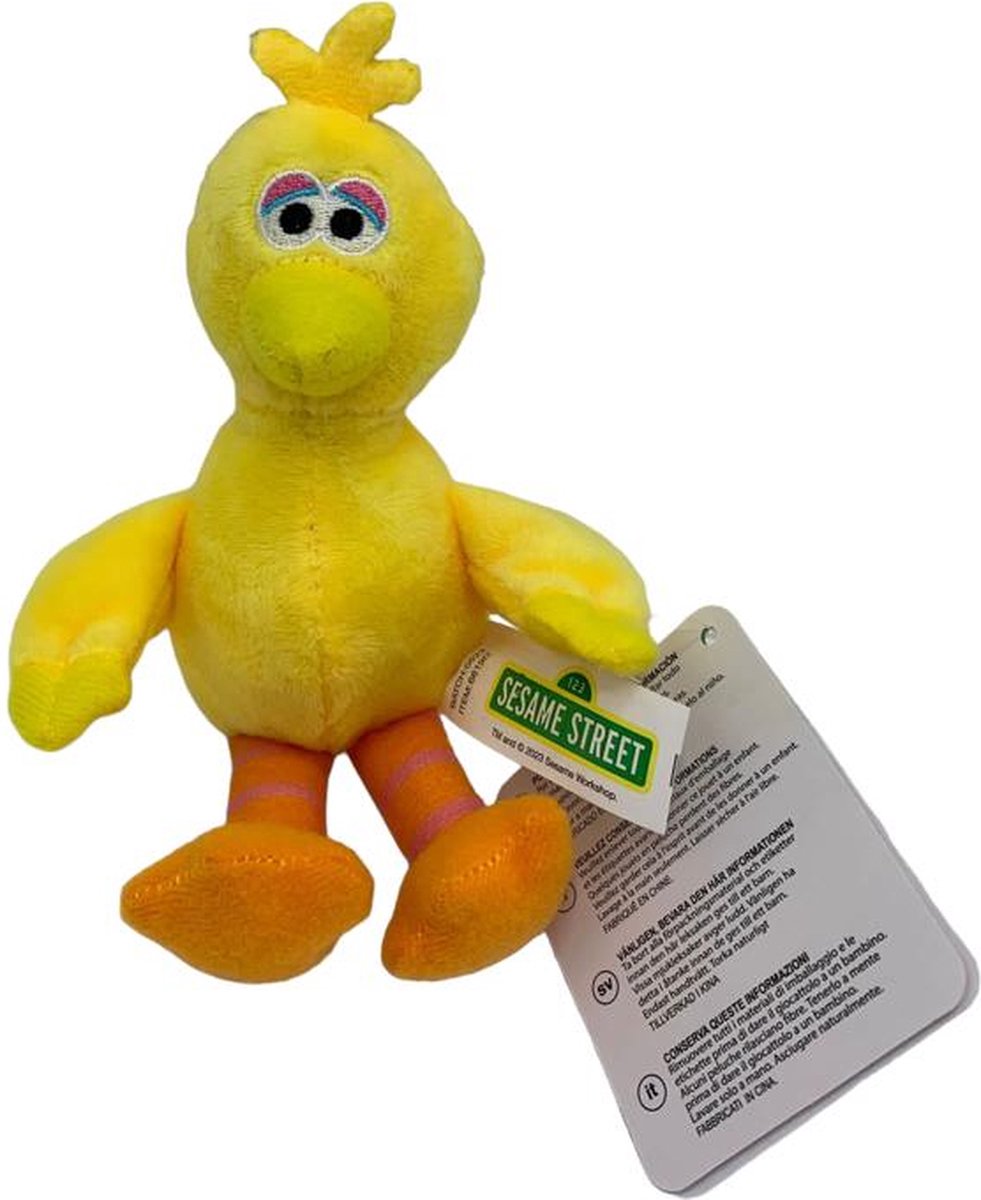 Sesamstraat rugzak clip - Big Bird - 15 cm - Sleutelhanger - Pluche