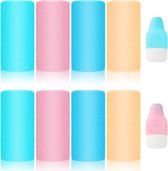 Hoezenset voor Reisflessen - 8 Stuks Siliconen Lekvrije Herbruikbare Elastische Hoezen - Geschikt voor Standaard en Reisformaat Toiletartikelen in 4 Kleuren
