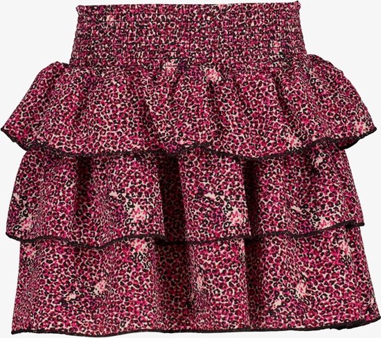 Flamenco rok met 2 ruches, zwart-rood, Zwart en rood., 6 Jaren