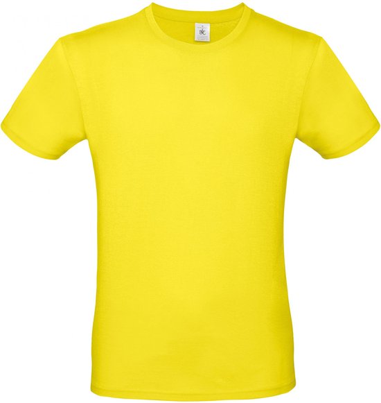 T-shirt jaune soleil uni à manches courtes.