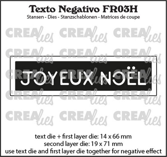 Crealies Texto Negativo Fr Joyeux Noël (Horizontaal) bol
