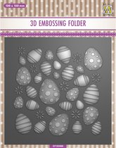 EF3D066 Nellie Snellen 3D Embossing Folder - Easter Eggs achtergrond - paaseieren - ei - pasen - paasei