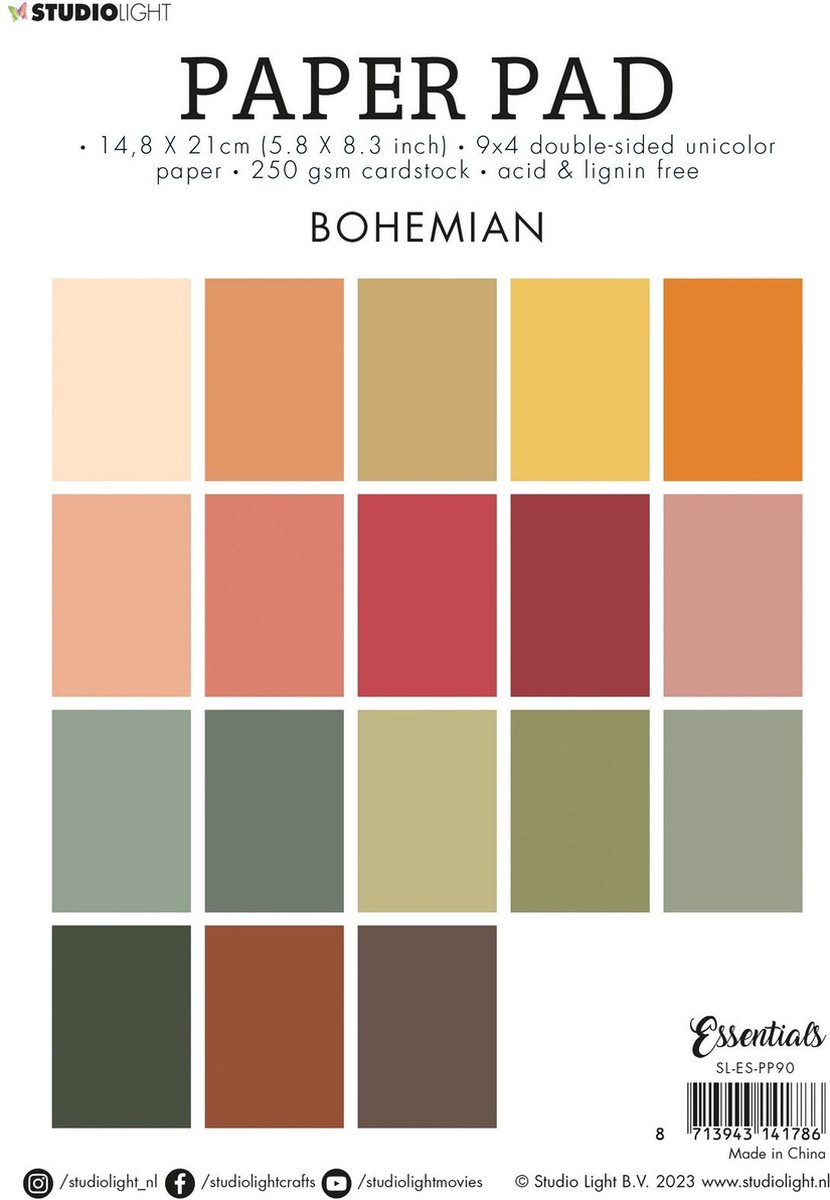 Studio Light Essentials Paper Pad Unicolor Paper Bohemian | bol.com