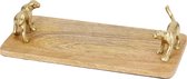 Artesà Rechthoekige Serveerplank - Mangohouten Bord met Luipaardvormige Handvatten 32 x 15cm