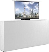 Bedonderdeel - Soft bedden TV-Lift meubel Voetbord - Max. 43 inch TV - 200 breed x85x21 - lederlook wit