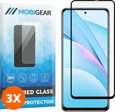 Mobigear Screenprotector geschikt voor Xiaomi Mi 10T Lite Glazen | Mobigear Premium Screenprotector - Case Friendly - Zwart (3-Pack)