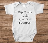 Soft Touch Rompertje met tekst - tante is de grootste sponsor | Baby rompertje met leuke tekst | | kraamcadeau | 0 tot 3 maanden | GRATIS verzending