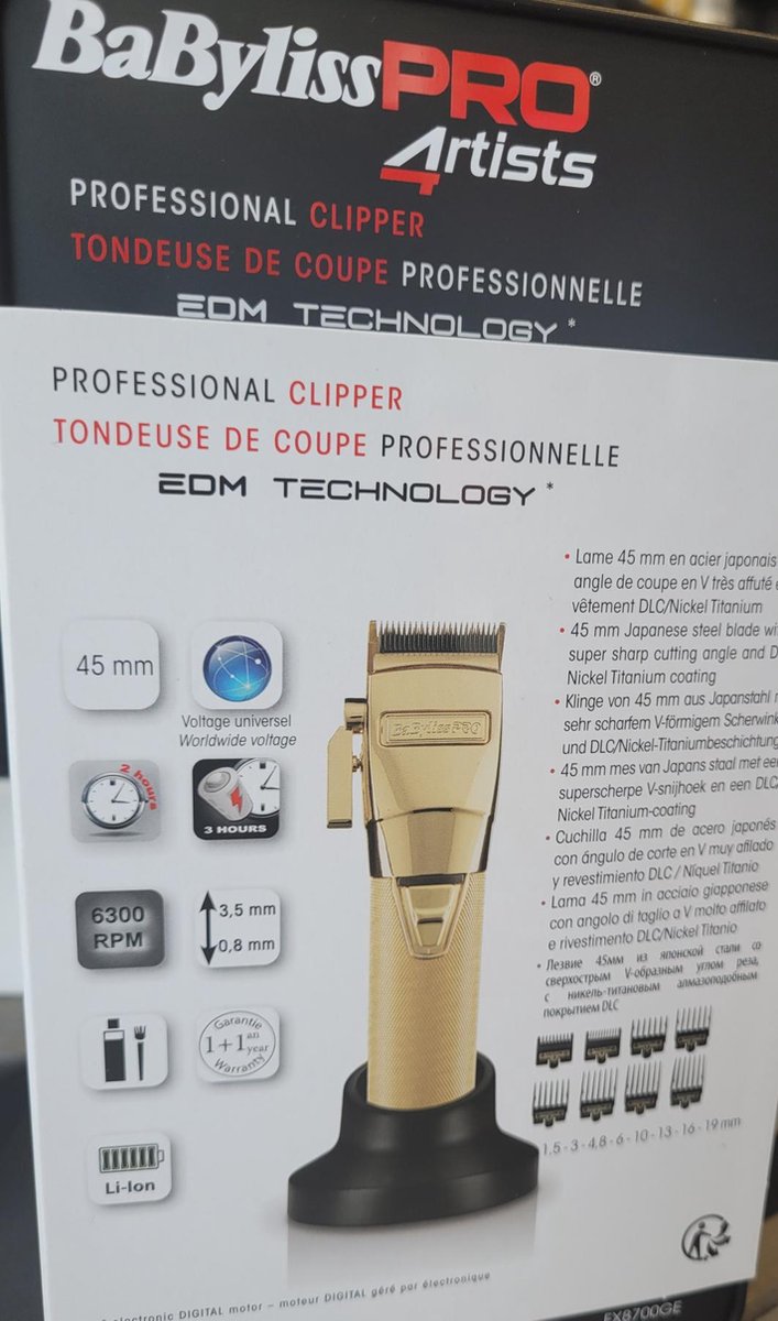 BaBylissPRO 4Artists Gold FX Clipper/Tondeuse FX8700GE - For Professionals  Only