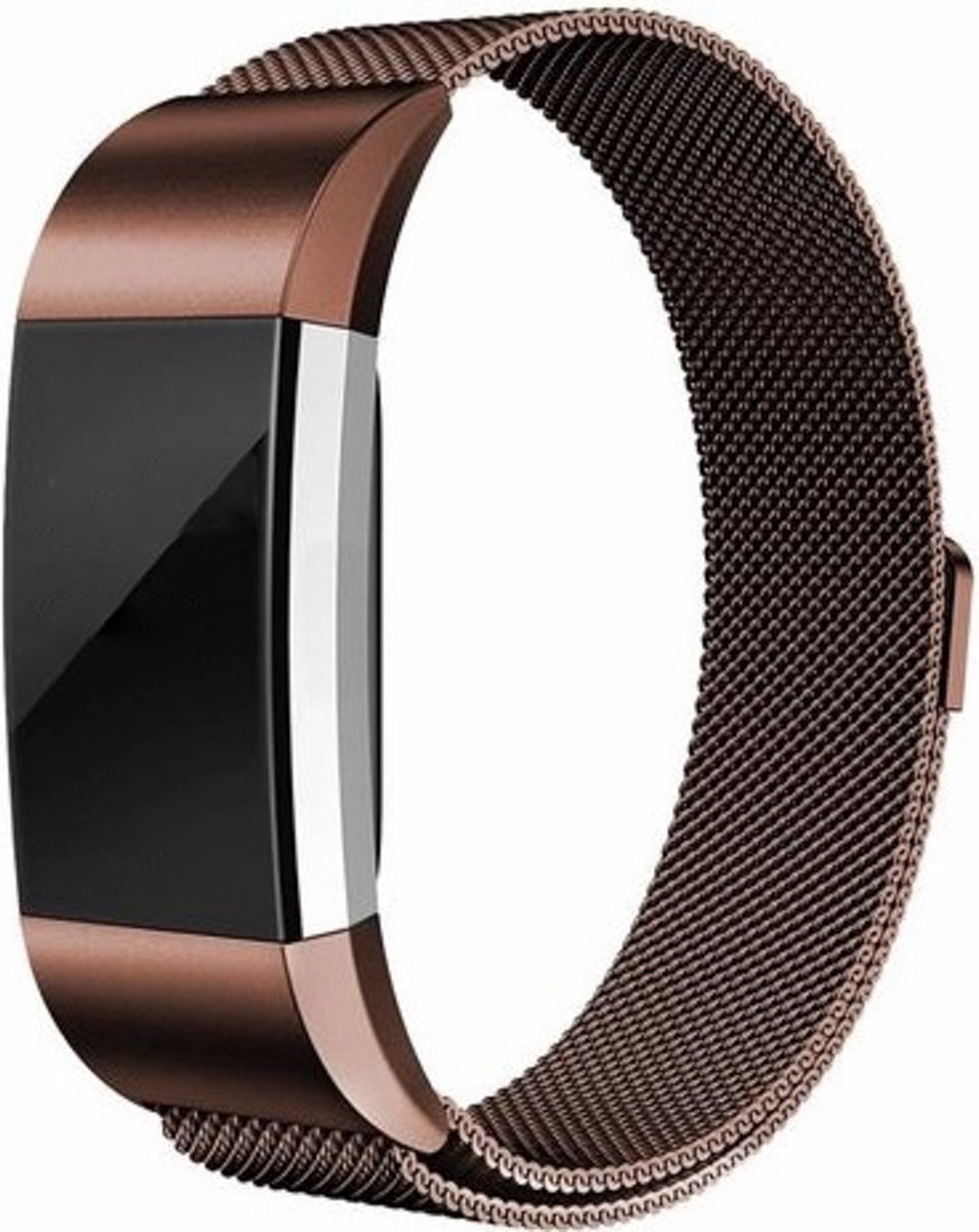 Fitbit Charge 2 milanese bandje (Small) - Bruin - Fitbit charge bandjes
