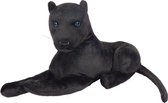 BRUBAKER Panter Knuffel 45 cm Liggend - Knuffel - Grote Kat Zwart