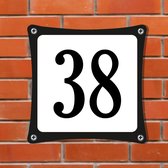 Namengigant Huisnummerbord Emaille-Look - Nummer 38 - Standaard - 10 x 10 cm | incl. schroeven