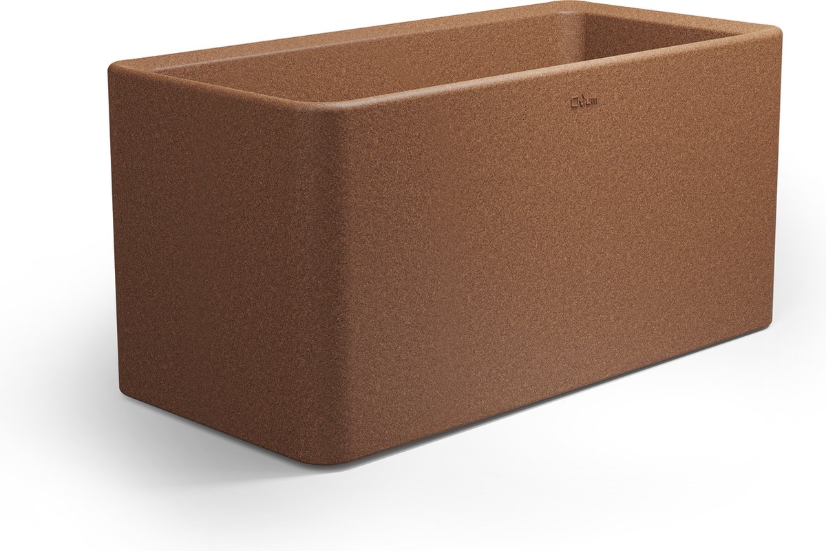 Otium bloempot dubbelwandig Quadris 40 Long terra cotta cork