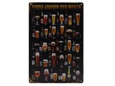 Wandbord – Mancave – Bier – Vintage - Retro - Wanddecoratie – Reclame bord – Restaurant – Kroeg - Bar – Cafe - Horeca – Metal Sign - 20x30cm