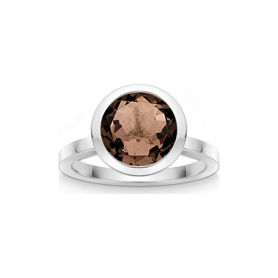 Quinn - zilveren ring met rookkwarts - 021804632
