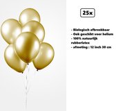 25x Ballonnen 12 inch pearl goud 30cm - biologisch afbreekbaar - Festival feest party verjaardag landen helium lucht thema