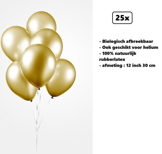 25x-ballonnen-12-inch-pearl-goud-30cm-biologisch-afbreekbaar