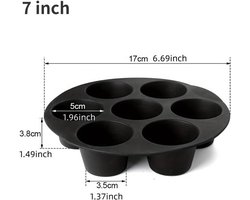Airfryer Siliconen Cupcake bakvorm - 17CM - Zwart
