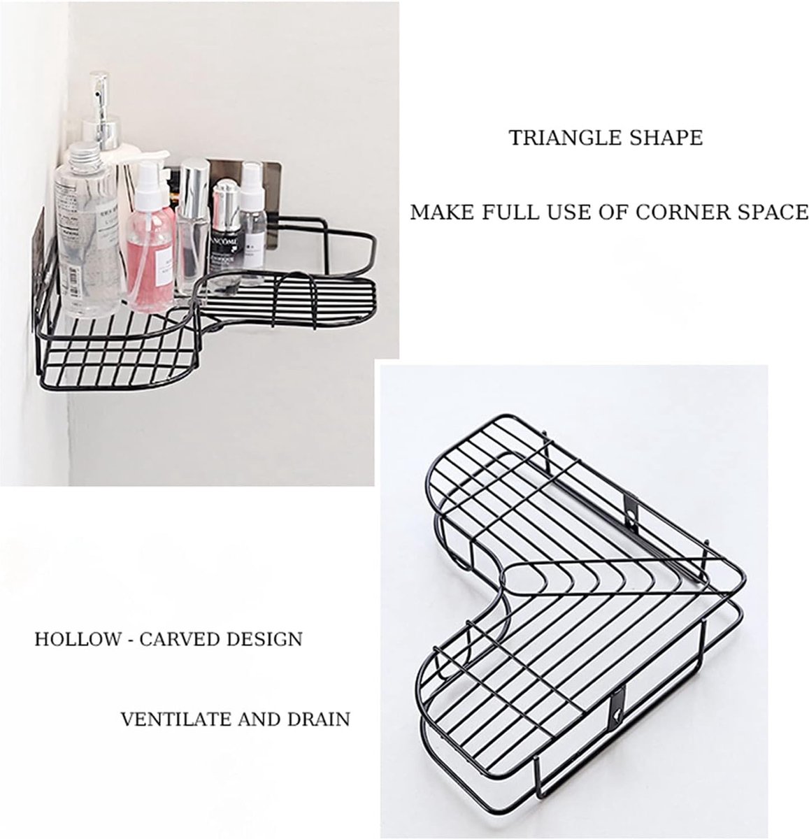 2 stukken van douche plank hoek plank,douche lade zonder boren, douche