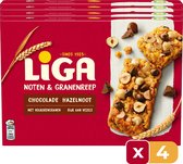 LIGA Bar Chocolade & Hazelnoot - 160 Gram - 4 stuks - Chocolade - Reep - Snack - Tussendoor - Voordeelverpakking