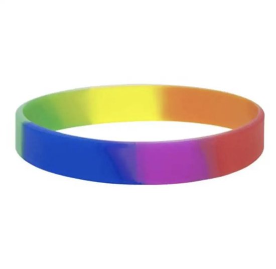 GoedeDoelen.Shop | Polsbandje Regenboog Colors | Siliconen Armband | LGBTQ Sieraad | Pride Armband | Statement Armband | Vriendschapsarmband | Love Is Love | Rainbow Armband | Regenboog Armband | Unisex | Wellness-House