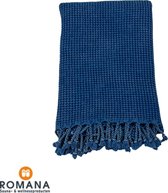 Hamamdoek | Wafel | Blauw | 80 x 160 CM | Strand | Sauna / Wellness | Vakantie | Thuis