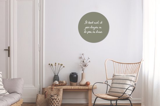 WallCircle - Wall Circle - Wall Circle Inside - Proverbes - Je ne cuisine pas - Citations - Humour - Cuisine - 30x30 cm - Décoration murale - Peintures Ronds