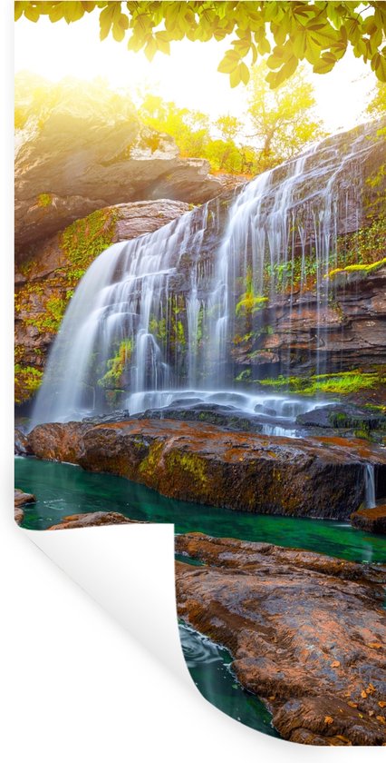 Gards Tuinposter Waterval in de Herfst Kleuren - 120x80 cm - Tuindoek