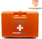 Technosafety EHBO Verbandkoffer - Europees goedgekeurd - Verbanddoos BHV - Incl. wandhouder en bevestigingsmateriaal