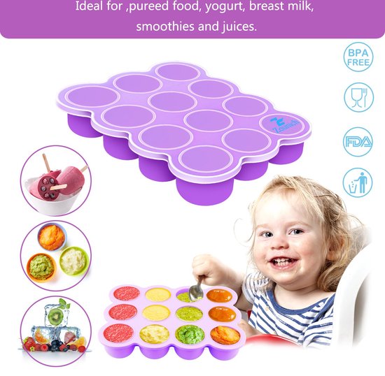 Moules de congélation en silicone pour aliments pour bébés | Moules à  glaces au lait maternel en silicone - Moules en silicone, récipients