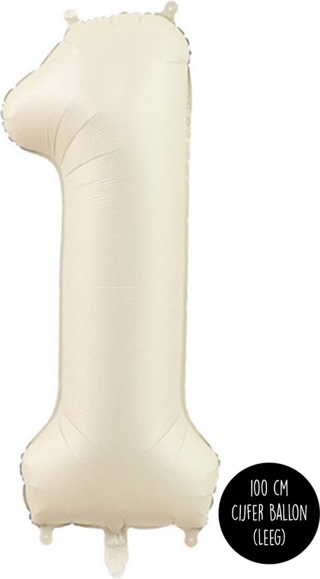 Ballon aluminium mylar chiffre XL - Chiffre 31 ans - Crème - Satin - Nude -  100 cm 