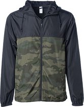 Unisex Lightweight Windbreaker Outdoorjas Forest Camo/Black - XL