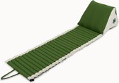 Besarto - Strandmatras - strandmat - opblaasbare rugleuning - 3 standen - oprolbaar - lichtgewicht - Made in EU - wasbaar - kleurecht - compact - garden green & kit