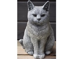foto van Zittende Poes beeld voor buiten aan de deur