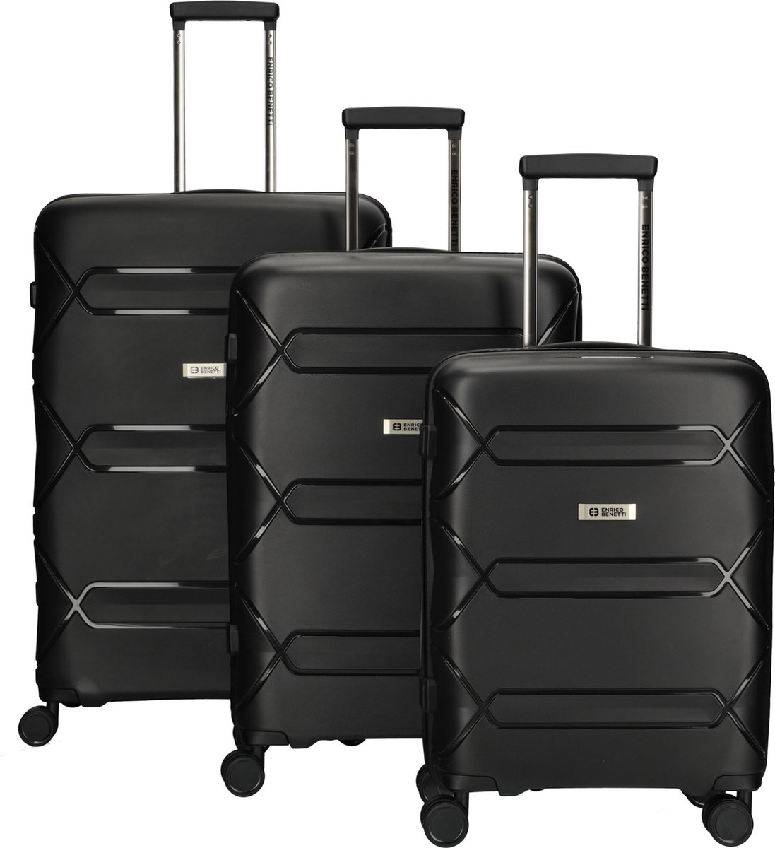 Enrico Benetti Kingston Reiskofferset Zwart 3-delig 93, 67 en 35L