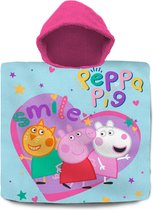 Peppa Pig bad cape/poncho - 60 x 120 cm - katoen - voor kinderen