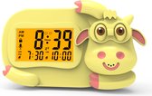 Vulpes Goods® Slaaptrainer voor Kinderen - Kinderwekker met nachtlamp, wekker timer en spraakopname - Slaapwekker - Koe - Geel